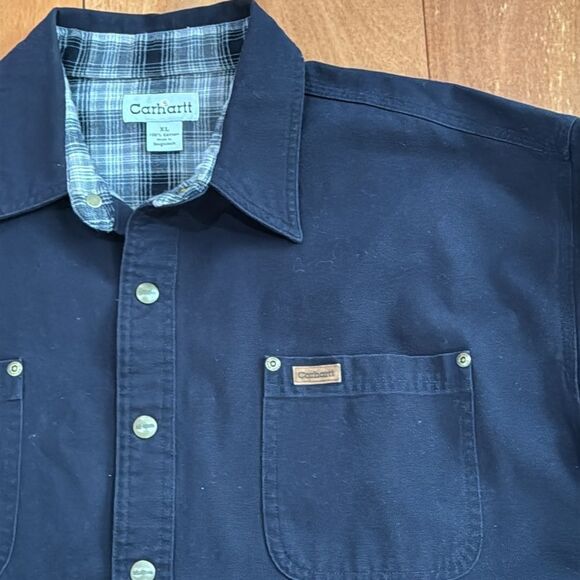 Carhartt Men’s Canvas Cotton Flannel Lined Work Jacket Shacket Snap Button Sz XL - Picture 3 of 10